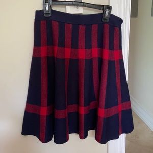 Red and navy plaid Garcia skirt